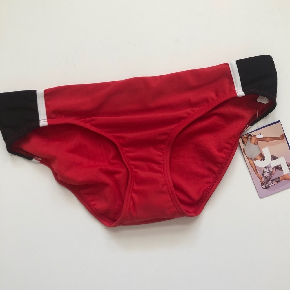 NWT joy lab red racing stripe bikini bottom small